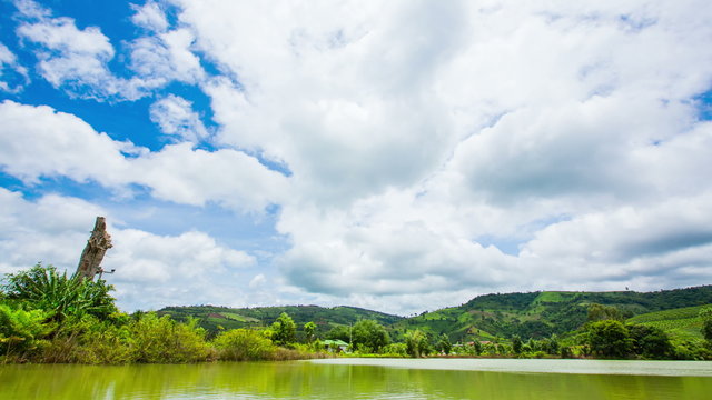 Mountain forests  Nature water beautiful sky in Thailand