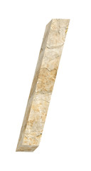 Signs from sandstone alphabet set isolated over white.