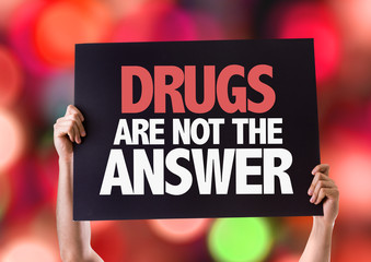 Drugs Are Not The Answer card with beach background