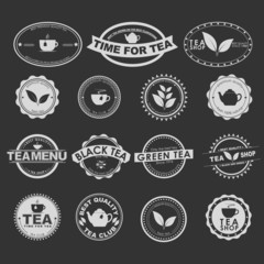 Set of vintage tea logos