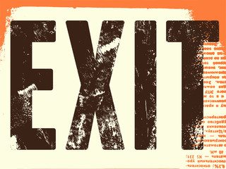 Retro Exit Sign. Vector poster
