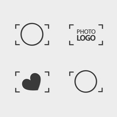 Logo Photos, viewfinder Camera logo vector set. Trendy flat came