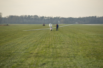 Glider on an airfield near the German-Dutch border
