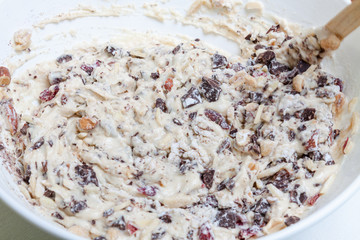 Sweet dough in the bowl