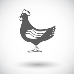 Chicken single icon.