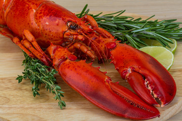 Red boiled lobster