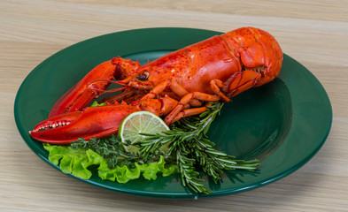 Red boiled lobster