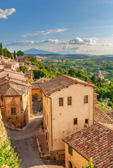 Landscape of the Tuscany seen from the walls of Montepulciano, I - 80696685