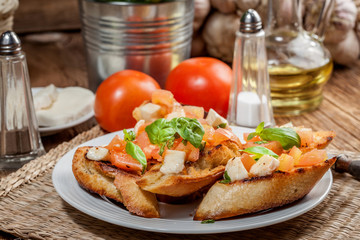 Appetizer bruschetta.