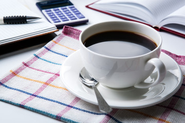 Business still life breakfast