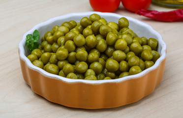 Green canned peas