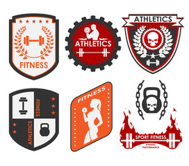 Fitness and Sport Vector Labels and logos