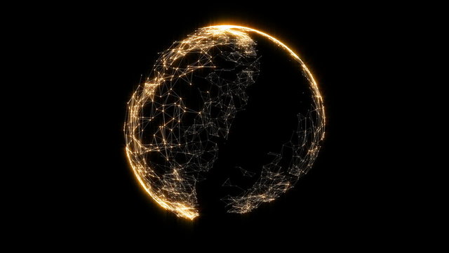 Animated abstract sphere from connected dots and lines