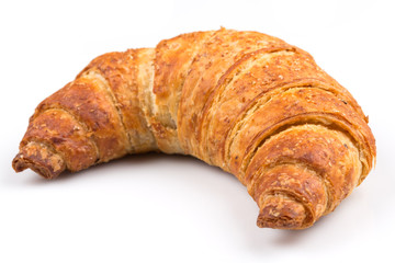 Croissant over white background