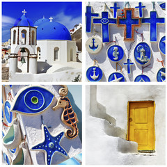 blue Santorini - beautiful traditional details of Cyclades