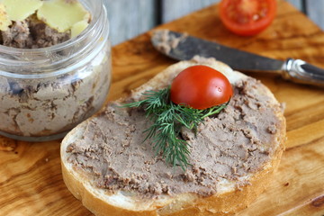 Sandwiches with meat pate.