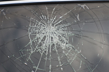 Front window the car crashed.