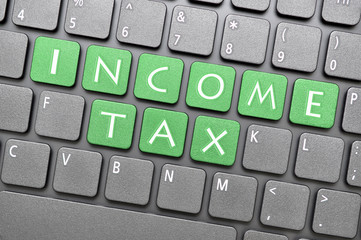Income tax key on keyboard