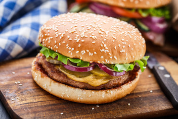 Burger with pork cutlete