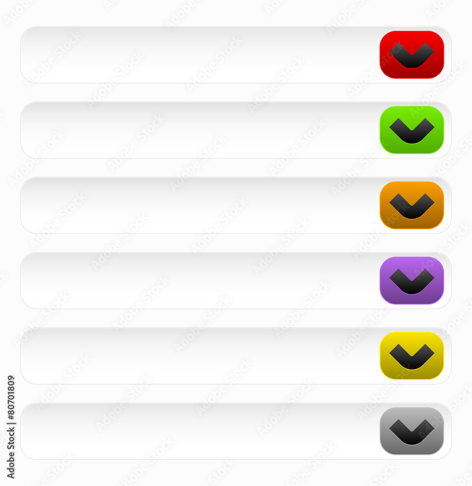 Aufkleber generic, or drop down buttons with arrow