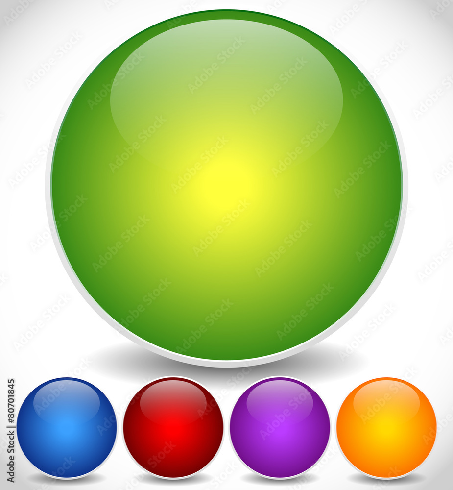 Aufkleber colorful, bright circle icons with empty space and glossy effect