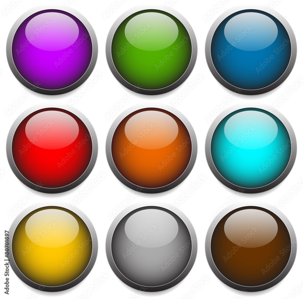 Aufkleber Empty circles with highlight, gloss. Eps 10 vector