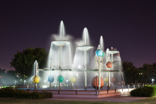 Fountain in the city of Al Ain, United Arab Emirates