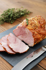 Sliced cold baked pork