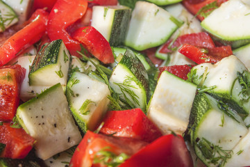 Zucchini and red pepper