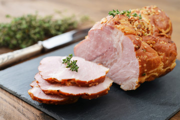 Sliced cold baked pork
