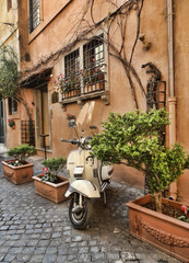 Italian street with Vespa