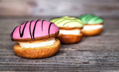 doughnuts with whipped cream