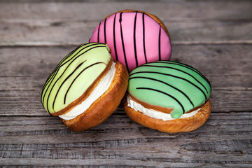 doughnuts with whipped cream