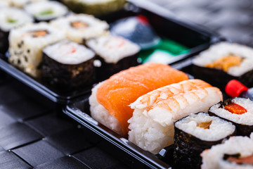 traditional bento sushi box - 80706425