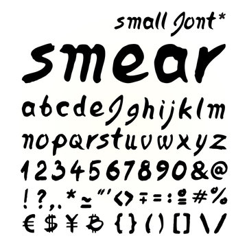 Small letters Smear hand painted font