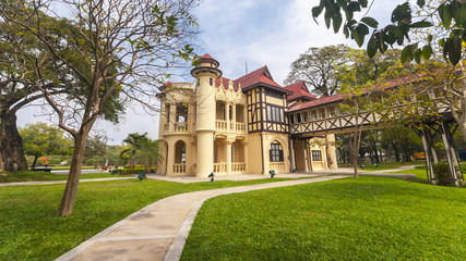 Fototapeta na wymiar Chaleemongkolasana Residence landmarks the Sanam Chandra Palace