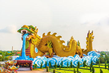 Huge dragon statue background