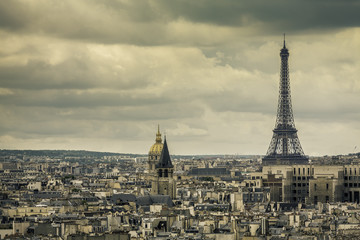 Fototapeta na wymiar Panorama of Paris with Eiffel Tower ,France