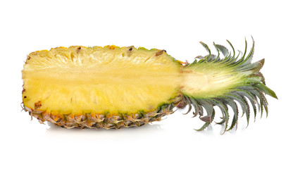 Ripe whole pineapple isolated on white