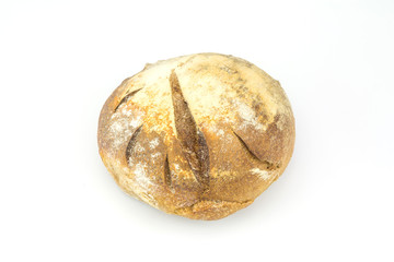 Sourdough bread isolated on white background