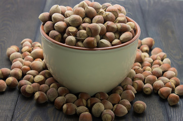 beautiful hazelnuts in a bowl