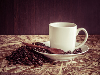 Coffee with filter effect retro vintage style
