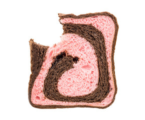 bitten strawberry blend chocolate bread