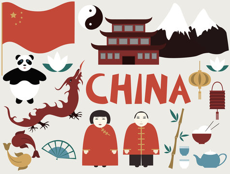 Travel to China. Vector icons