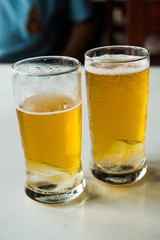 two glasses of beer