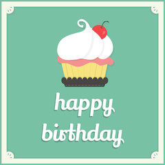happy birthday cup cake card