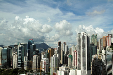 Fototapeta na wymiar 香港島の摩天楼