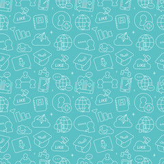 social network line pattern icon