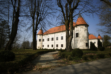 Obraz premium park and promenade next to luznica castle