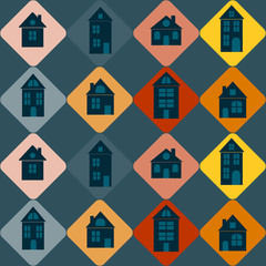 Seamless background with houses